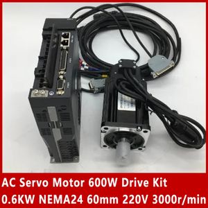 AC SERVO MOORT 600W Kit d'entraînement 0,6 kW NEMA24 60mm 220V 3000R / Min Modbus RS485 Remplacez le delta de Yaskawa Panasonic Fuji pour CNC pas cher