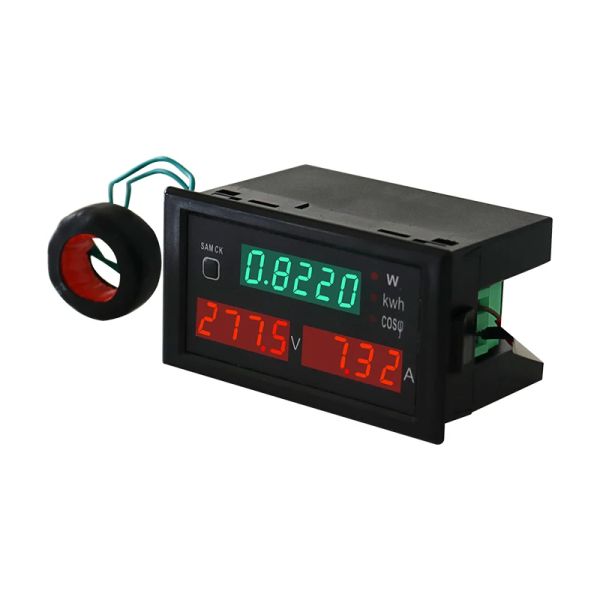 Voltaje de CA Amperio de alimentación Factor de potencia Probador Digital Medidor Energía Wattmeter Restablecer DL69-2047