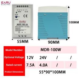 AC100-240V Input Mini Din Rail Switch Voedingsvoorziening Spanning Transformator MDR-10W 20W 40W 60W 100W DC 5V 12V 15V 24V 36V 48V Uitgang