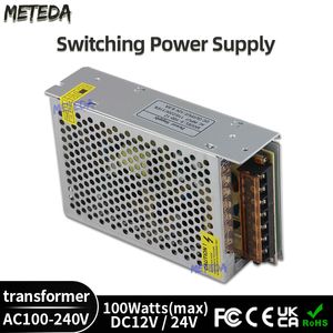 Fuente de alimentación de conmutación AC100-240V DC 12V 24V 100W 8.3A 4.2A Transformador para tiras de luz LED 12 Adaptador de 24 voltios