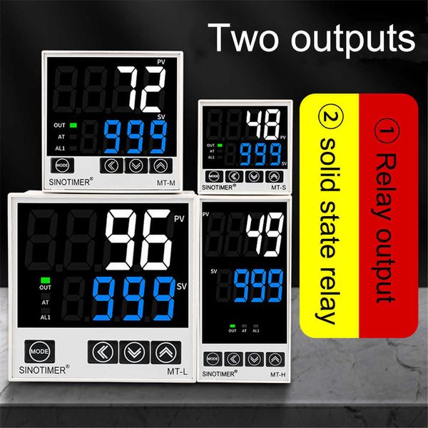 Thermostat numérique Intelligent PID, régulateur de température, relais/SSR, double sortie, entrée K/E/J/N, ac 110V 220V