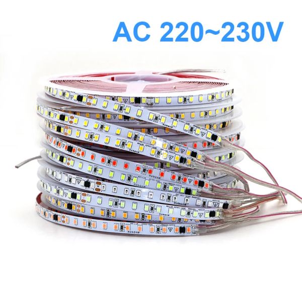 AC220V 230 V 5 M 600 LED bande 2835 120 LED s/m maison lampe bande rouge glace bleu vert jaune rose Flexible et découpable barre de lampe souple