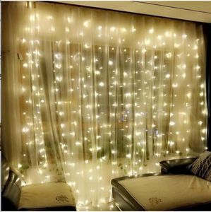 AC220V EU Plug 3x3 Meter 300 LED String Ligh Gordijn Licht Waterdicht Nachtlampje Voor Guirlande Fairy kerstboom Bruiloft Decoratie