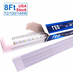 AC277V 110V Luz LED para tienda de 8 pies, las luces de tubo de trabajo más brillantes 72W 100W 144W Lámpara de techo conectable de 8 pies, 15000 lúmenes superbrillantes Lámpara equivalente a 300 vatios OEMLED