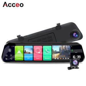 Acceo X7 voiture Dvr 10 pouces flux multimédia rétroviseur 2K caméra 4G Android DashCam 1080P registraire double objectif enregistreur vidéo caméra de recul