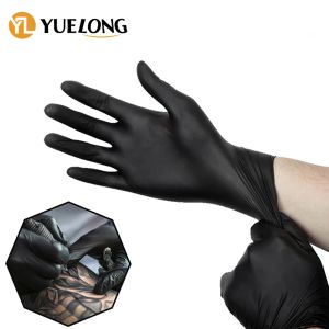 Accessoires 100 pièces gants de tatouage jetables noirs en Latex petit moyen grand accessoires de gant de tatouage Permanent imperméables permanents