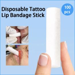 Accessoires 100pcs Tatouage Disposable Bandage de lèvres Stick Stick Semipermanent Tattoo Floating Lip Operation Quick Coloring Lip Auxiliary Tool