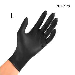 accesorios 40 Uds guantes de tatuaje látex negro desechables impermeables cómodos guantes de nitrilo mecánicos desechables de goma suministros de tatuaje