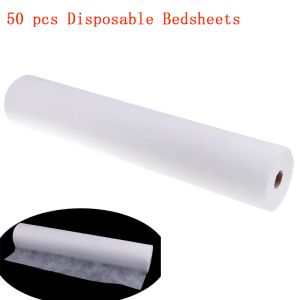 accesories 50 feuilles jetables Spa Salon Massage draps non tissé appui-tête papier rouleau Table couverture tatouage approvisionnement Massage matelas feuille