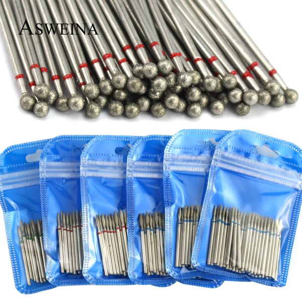 Accessoires 50pc Diamond Nail Drift Bit Set Rotary Milling Cutters for Manucure Electric Bits Bits Cuticule Polishing Tools Accessoires