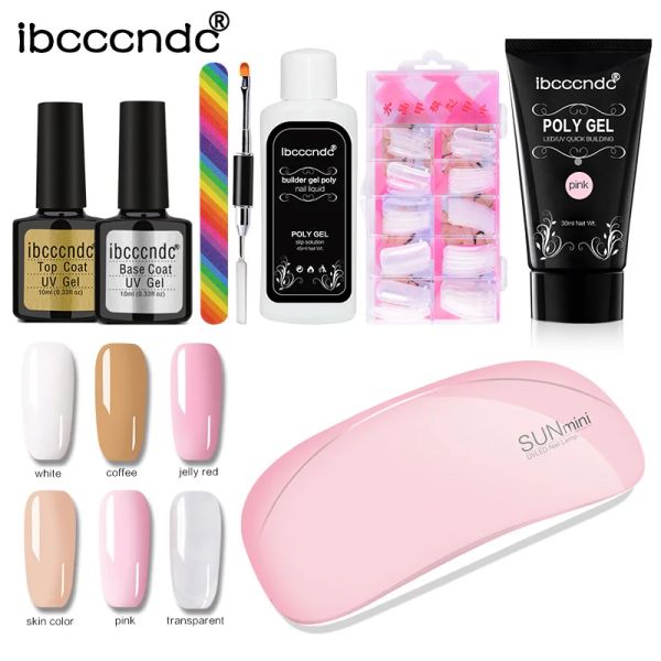 Accessoires IBCCCCNDC 30G Extension Kit d'ongle Builder Poly Set Nail Extension rapide Gel Gel acrylique LED Gel