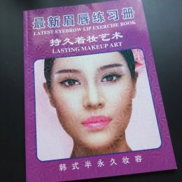 AccEnorieën nieuwste tattoo -trainingsboek permanente make -up wenkbrauw/eyeliner/lip oefenboek cosmetica onderwijsboek voor beginner