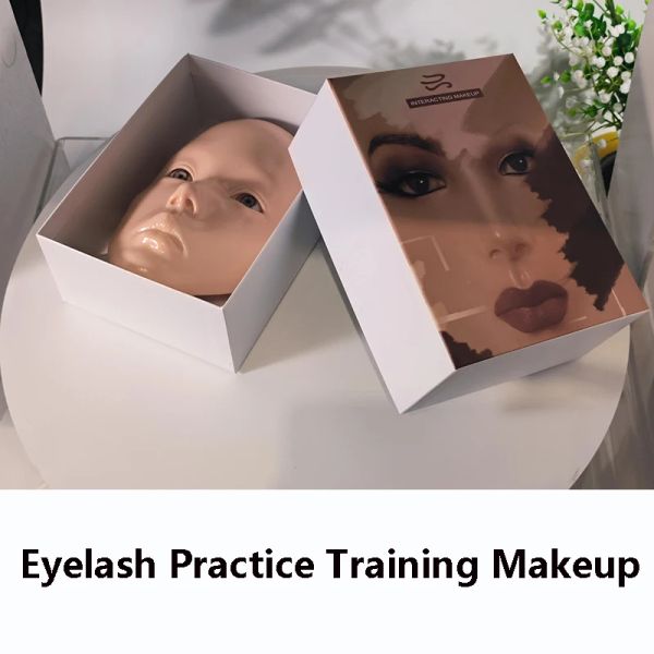 Accesorios Práctica de maquillaje Tablero facial Uñas Práctica de silicona Herramientas de modelo de dedo Dedo falso DIY para tatuaje de ojos Almohadilla de máscara de entrenamiento reutilizable