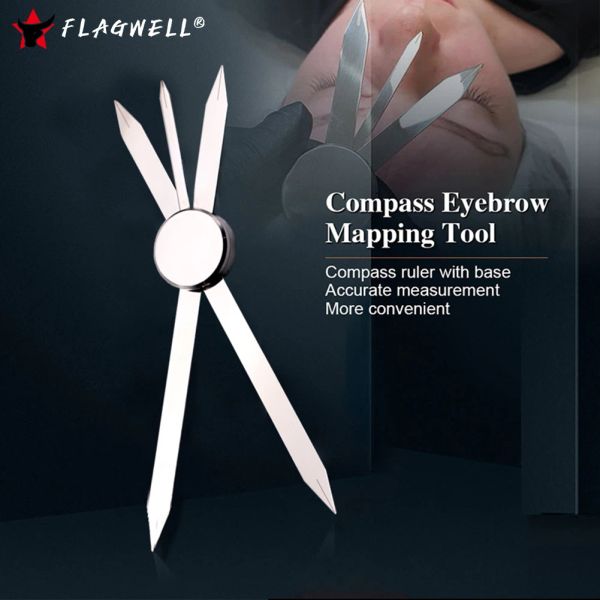 Accessoires Boussole de positionnement à trois points Règle de cartographie des sourcils en acier inoxydable Microblading Tatouage Maquillage Mesure Golden Ratio Brow Tool