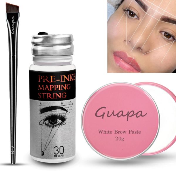 accesorios Kit de pasta de mapeo blanco Herramientas de posición de forma de ceja Pasta de labios altamente pigmentada para maquillaje permanente Técnica de mapeo de rubor de labios