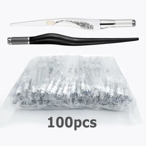 Accreps Groothandel 100 stks permanente make -up handleiding tattoo microblading pen kristal acryl tattoo pen voor dermografo micropigmentacion