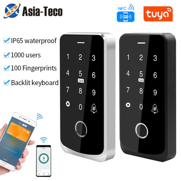 Tarjeta de control de acceso IP67 Impermeable Bluetooth Tuya App NFC RFID 13.56Mhz IC M1 Teclado Biométrico Huella digital Touch er 221108