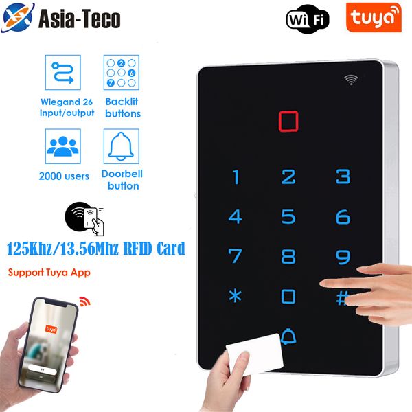 Carte de contrôle d'accès Tuya App RFID clavier sans clé 2000 utilisateur EM MF écran tactile lecteur autonome Non étanche 221108