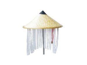 Аксессуары для организации косплея Chapeau En Bambou Coolie Hat Соломенные шляпы Конусная бамбуковая шляпа от солнца с колокольчиком5153277