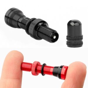 Accesorios 1/2pcs 40/60 mm de latón o aleación Bicicleta de vástago F/V Presta Válvula de neumáticos sin tubo bicicleta de carretera MTB con tapa de válvula de aleación de herramientas