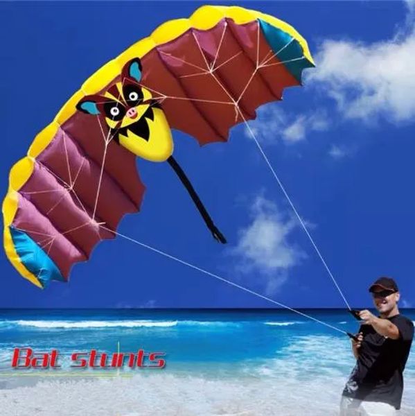 Accessoires 1,4 m de conception de chauve-souris Soft Kites Dual Line cascadeur sport Parafoil Kite With Flying Tool Sports Outdoor Sports pour le plaisir