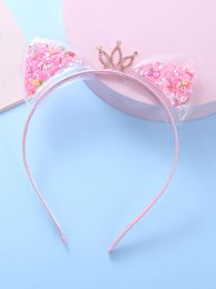 ACCESSOIRES 1 Bandeau d'oreille de chat transparent avec petites étoiles scintillantes et princesse Tiara for Children's Holiday Party Hair Accessory Gift
