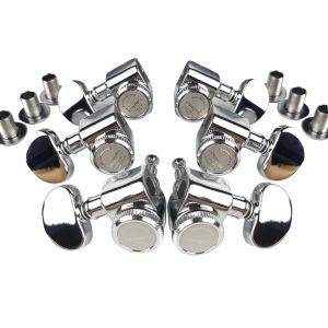 Accessoires 1 Set Kaynes 3R3L Locking Electric Guitar Machine Heads Tuners voor LP SG Lock String Tuning Pegs Chrome Silver