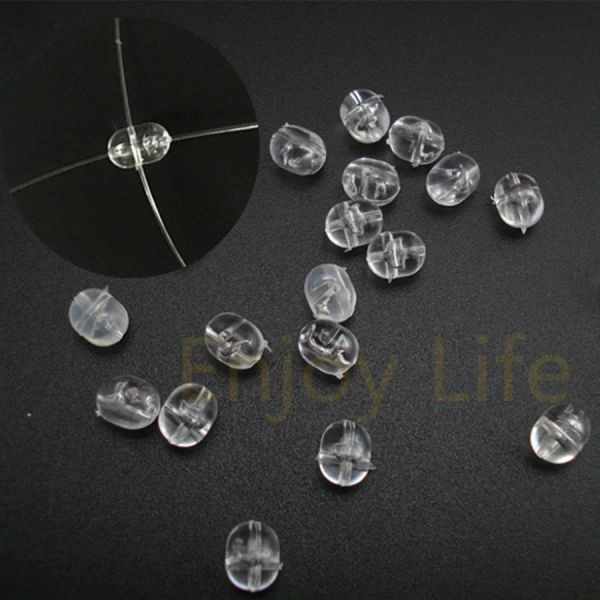 Accesorios 1000*4*4.5 mm/4.7*6 mm/5*8 mm Pesca plástico transparente cuentas transparentes de doble taladro perlas cuentas cruzadas