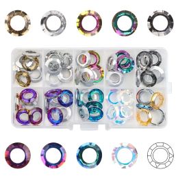 Accessoires 100 stcs/doos big gat kralen 8x14 mm glas ronde kraal kristallen kosmische ring voor sieraden maken kettingen oorbellen accessoires
