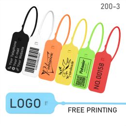 Accessoires 100pcs Logo personnalisé Hang Tag Vêtements personnalisés Brand de sécurité en plastique Étiquette de sécurité pour vêtements de chaussures Cadeau de produit 200 mm / 7.87 "