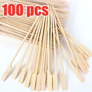 Accessoires 100pcs Bamboo Sticks Disposables outils de barbecue Natural BBQ Bamboo Bambou Party Camping Party for Kabob Fruit Cocktail Bobq BBQ Tools
