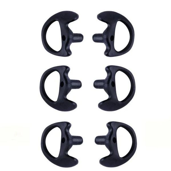 Accessoires 100 pièces Silicone contour d'oreille embouts d'oreille moule pour tube d'air acoustique écouteurs radio bidirectionnelle casque talkie-walkie casque noir