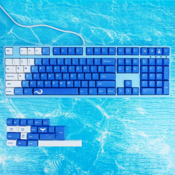 Accessoires 104 + 24 KEYCAPS XDA SET SET PBT PBT SUBLIMATION ANSI ISO DISPOSITION POUR GK61 64 68 84 87 104 108 Keyboards mécaniques (ondulations de mer)