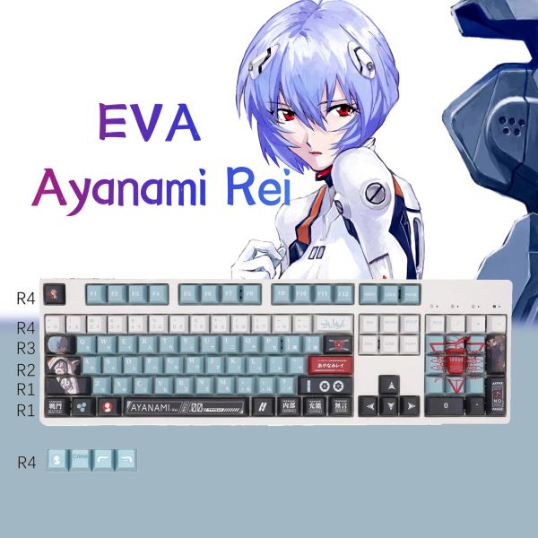 Accessoires 108/142 Keys Eva Zero Machine Eva Ayanami Sublimation Keycap Profil de cerise Keycaps Cool Design Mécanique Clavier Cap