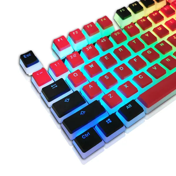 Accessoires 108 Key Black Red PBT KEYCAPAPS Profil OEM Pudding Double Shot Backlit Key Caps pour Cherry MX Gateron Gamer Gamer Keyboard