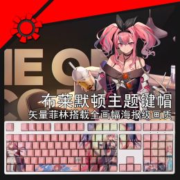 Accessoires 108 Clés / Set Azur Lane USS Bremerton Keycap PBT Dye Sub Backlit Keycaps Anime Gaming Key Caps pour ANSI 61 87 104 108 Claviers