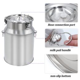 Accessoires 10L Bodet de rangement en acier inoxydable pour machine de traite de lait électrique Pulsator, Farm Vows Gobas Bucket Milk Accessoires 1PC