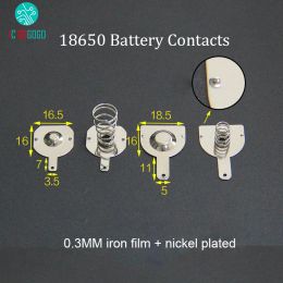 Accessoires 10 paires 18650 Batterie Contact Plaque de bande de contact à ressort 18,5 * 16 mm 16,5 * Connecteur 16 mm Électrode positive Boîte négative / banque d'alimentation