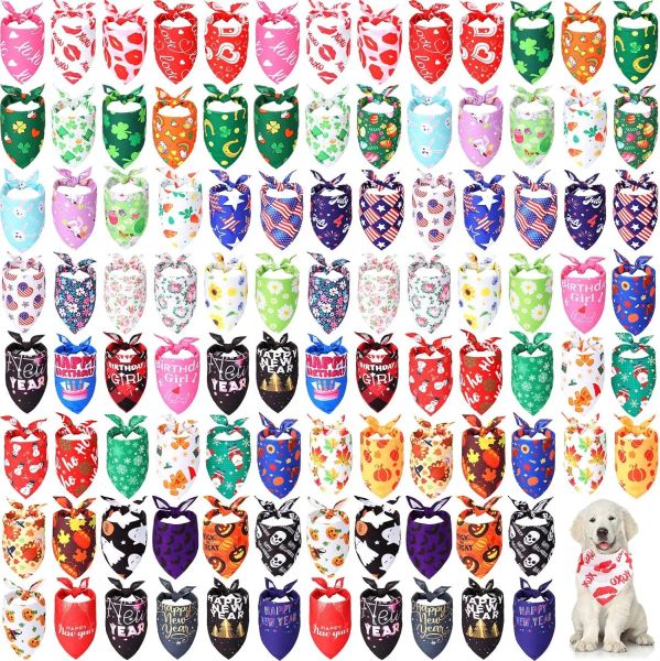 Accesorios 10 piezas bufanda para perro baberos triángulo para otoño Halloween Navidad perro Bandana a granel Pascua primavera verano pequeño mediano grande pañuelos para perros