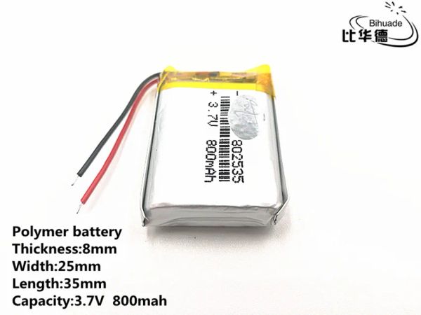 Accessoires 10pcs / lot bon QuLity 3.7V 800mAh 802535 Batterie en polymère lithium ion / liion pour la banque de puissance jouet gps