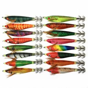 Accessoires 10pcs en bois lumineux crevettes squid gabarits squid gâchis 10cm 10g jigging artificiel fesse leurre leurre