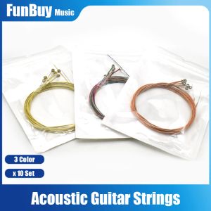 Accessoires 10set cordes de guitare acoustique multicolo