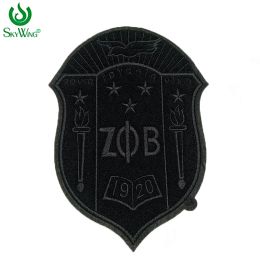 Accessoires 11 inch Zeta Phi Beta Sorority Custom Chenille geborduurde zwarte vrouwenclub jas met oversized aka sorority ijzer op patches