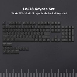 Accessoires 118 Key Low Profile Black PBT Keycap Horizon Horizon Backlit Keycap pour Cherry Gateron MX Kechyboard mécanique avec travail américain et britannique