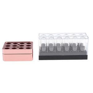 Accessoires 12 holtes 3D aluminium lippenstift monsterbuisjes mal met gratis lippenbalsem mal