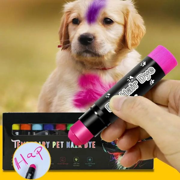 Accessoires 12 couleurs pour animaux de compagnie colorant en sécurité lavable pour chien lavable vernis à ongles stylo peinture de fourrure pour animaux de compagnie pour les couleurs temporaires pour animaux de compagnie peinture de cheveux