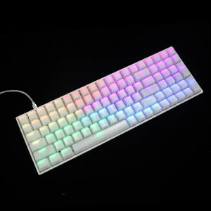 Accesorios 120 teclas ABS ANSI ISO 1.5 mm Fog de leche en blanco OEM Profil brilla a través de la tecla de tecla para el teclado mecánico MX RGB GK61 96 84 68 108 87