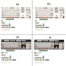 Accessoires 126pcs 9009 Keycap PBT gris beige xda v2 Profil Dyesub Keycap pour clavier mécanique (japonais coréen russe anglais)