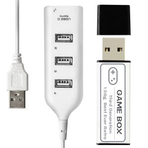 Accessoires 128 Go Boîte de jeu USB Flash Drive avec câble de moyeu USB pour Mini PS1 Console bâton Intégrée 15000 PS Classic Games