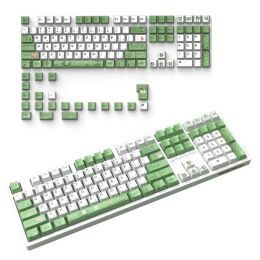 Accesorios 129 teclas Green Frog KeyCaps OEM Perfil OEM de 12 mm de espesor PBT KeyCap para 61/87/104/108 Diseño Teclado mecánico Teclas de teclado
